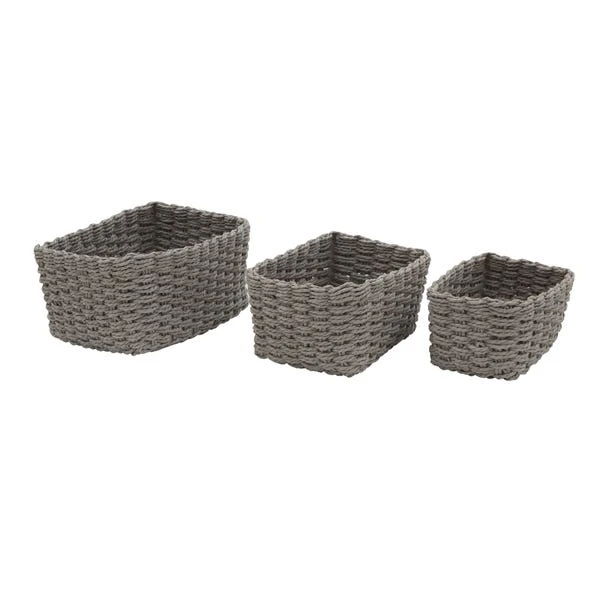 Set Of 3 Paper Rope Grey Storage Baskets 4 Set Of 3 Paper Rope Grey Storage Baskets - Image 2