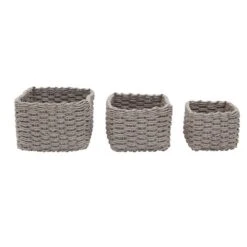 Set Of 3 Paper Rope Grey Storage Baskets 9 Set Of 3 Paper Rope Grey Storage Baskets -Dunelm 1000182508 alt02