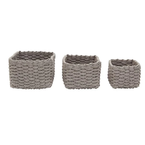 Set Of 3 Paper Rope Grey Storage Baskets 5 Set Of 3 Paper Rope Grey Storage Baskets - Image 3
