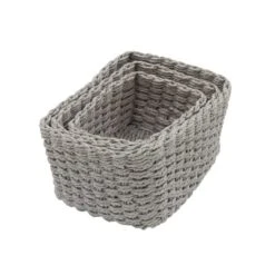 Set Of 3 Paper Rope Grey Storage Baskets 10 Set Of 3 Paper Rope Grey Storage Baskets -Dunelm 1000182508 alt03