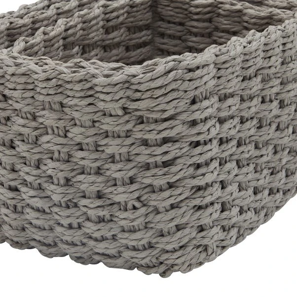 Set Of 3 Paper Rope Grey Storage Baskets 7 Set Of 3 Paper Rope Grey Storage Baskets - Image 5