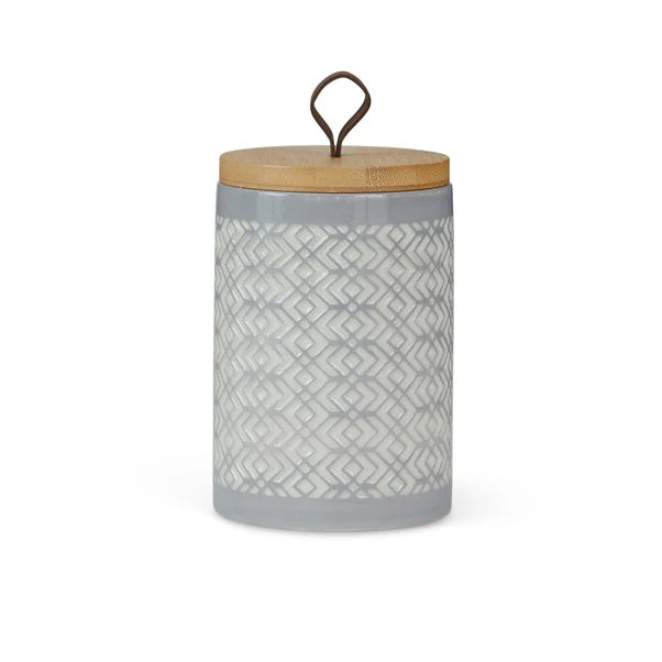 Light Grey Geometric Kitchen Canister 3 Light Grey Geometric Kitchen Canister