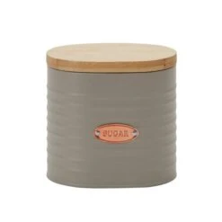 Grey And Copper Metal Kitchen Canister