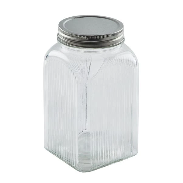 Glass Ribbed Kitchen Canister 3 Glass Ribbed Kitchen Canister
