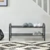 Black Metal 2 Tier Shoe Rack 2 Black Metal 2 Tier Shoe Rack -Dunelm 30711865