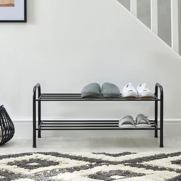 Black Metal 2 Tier Shoe Rack 3 Black Metal 2 Tier Shoe Rack