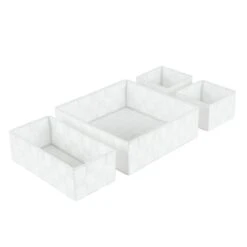 Set Of 4 White Nylon Drawer Organisers