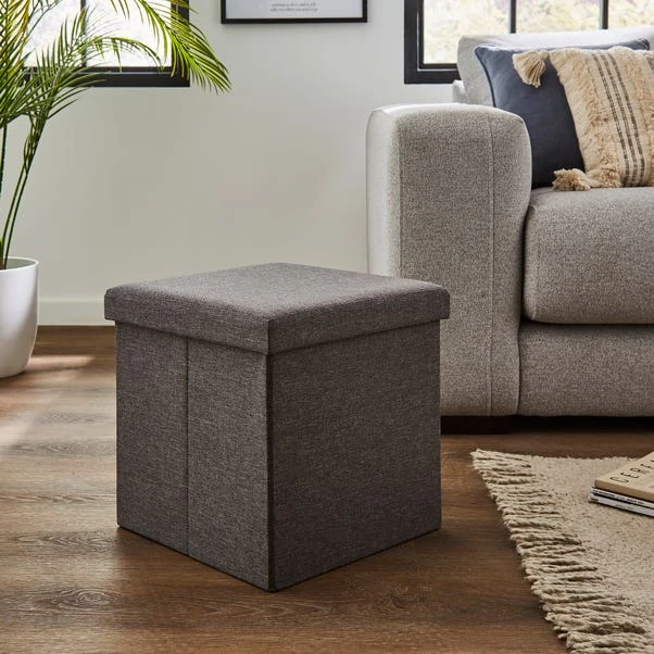 Faux Linen Cube Ottoman 21 Faux Linen Cube Ottoman - Image 19