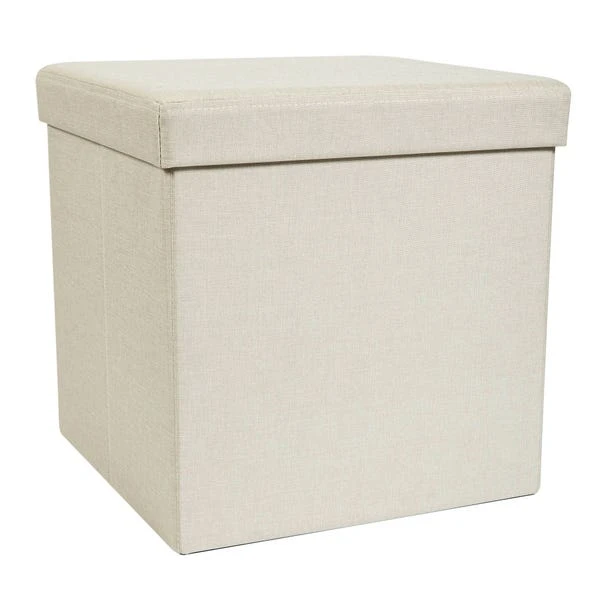 Faux Linen Cube Ottoman 20 Faux Linen Cube Ottoman - Image 18
