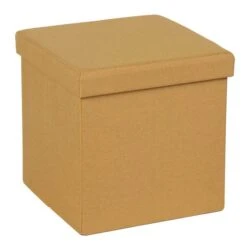 Faux Linen Cube Ottoman 35 Faux Linen Cube Ottoman -Dunelm 30723922 alt04