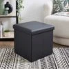 Faux Leather Cube Ottoman Black 2 Faux Leather Cube Ottoman Black -Dunelm 30723927