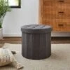 Round Shoe Storage Ottoman, Grey 1 Round Shoe Storage Ottoman, Grey -Dunelm 30723932