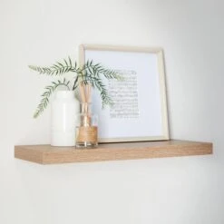Oak Floating Shelf 12 Oak Floating Shelf -Dunelm 30733544