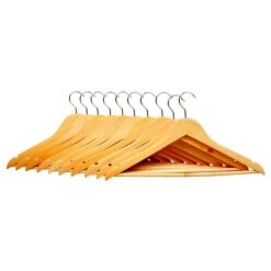 Pack Of 10 Wooden Hangers 13 Pack Of 10 Wooden Hangers -Dunelm 30735718 alt04