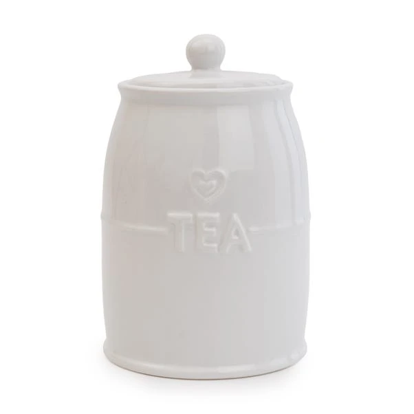 White Hearts Tea Canister 3 White Hearts Tea Canister