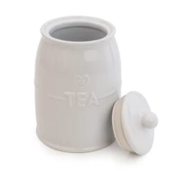 White Hearts Tea Canister 7 White Hearts Tea Canister -Dunelm 30737432 alt02