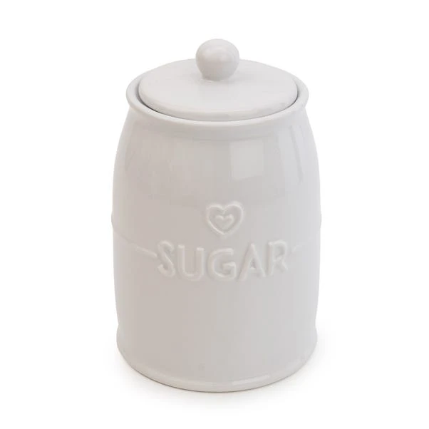 White Hearts Sugar Canister 4 White Hearts Sugar Canister - Image 2