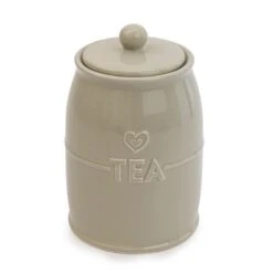 Grey Hearts Tea Canister -Dunelm 30737441 alt01