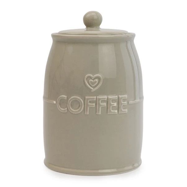 Grey Hearts Coffee Canister 3 Grey Hearts Coffee Canister