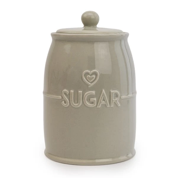 Grey Hearts Sugar Canister 3 Grey Hearts Sugar Canister