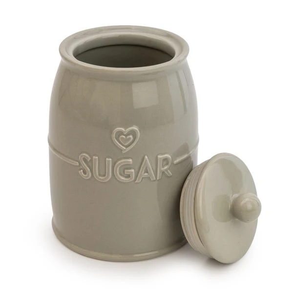 Grey Hearts Sugar Canister 5 Grey Hearts Sugar Canister - Image 3