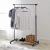 Silver Extendable Clothes Rail With Wheels 2 Silver Extendable Clothes Rail With Wheels -Dunelm 30738076