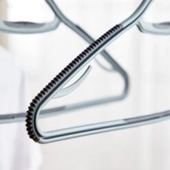 Pack Of 3 Soft Grip Grey Clothes Hangers 6 Pack Of 3 Soft Grip Grey Clothes Hangers -Dunelm 30762264 alt01