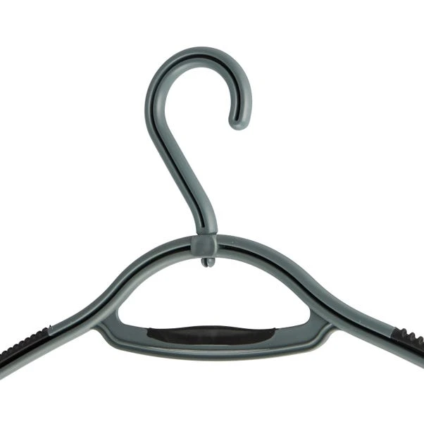 Pack Of 3 Soft Grip Grey Clothes Hangers 5 Pack Of 3 Soft Grip Grey Clothes Hangers - Image 3