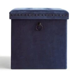 Velvet Cube Ottoman 35 Velvet Cube Ottoman -Dunelm 30769868 alt03