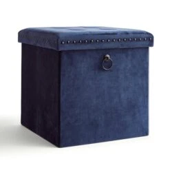 Velvet Cube Ottoman 36 Velvet Cube Ottoman -Dunelm 30769868 alt04