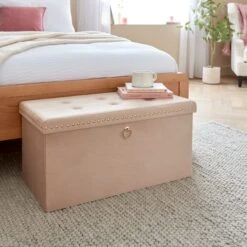 Velvet Rectangular Ottoman 27 Velvet Rectangular Ottoman -Dunelm 30769869
