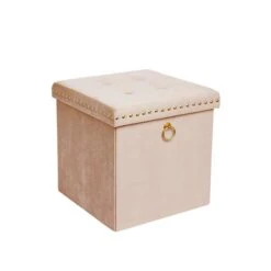 Velvet Cube Ottoman 29 Velvet Cube Ottoman -Dunelm 30769870 alt03