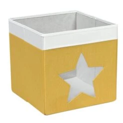 Star Mesh Ochre Foldable Box -Dunelm 30790401 alt01