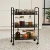Black Mesh 3 Tier Storage Trolley 2 Black Mesh 3 Tier Storage Trolley -Dunelm 30795874