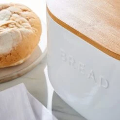 Ceramic Bread Bin White -Dunelm 30796455 alt01