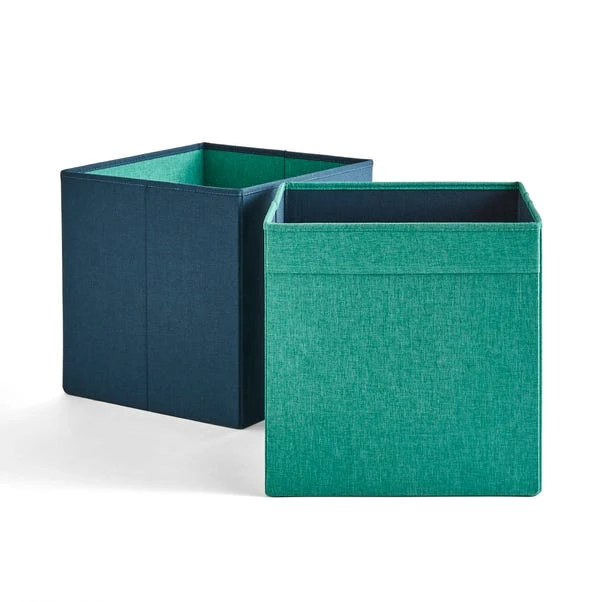 Set Of 2 Kids Foldable Cube Storage 4 Set Of 2 Kids Foldable Cube Storage - Image 2