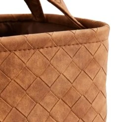 Artisan Faux Leather Baskets Set Of 2 Brown 8 Artisan Faux Leather Baskets Set Of 2 Brown -Dunelm 30801384 alt02