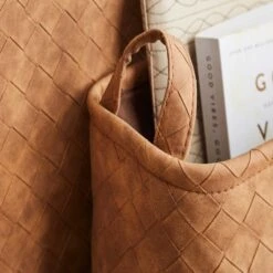 Artisan Faux Leather Baskets Set Of 2 Brown 9 Artisan Faux Leather Baskets Set Of 2 Brown -Dunelm 30801384 alt03