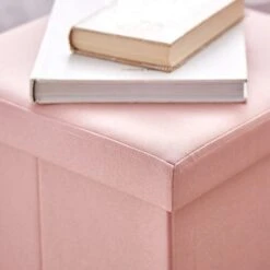 Faux Linen Cube Ottoman 29 Faux Linen Cube Ottoman -Dunelm 30803425 alt02