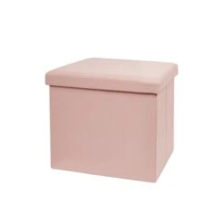 Faux Linen Cube Ottoman 30 Faux Linen Cube Ottoman -Dunelm 30803425 alt03