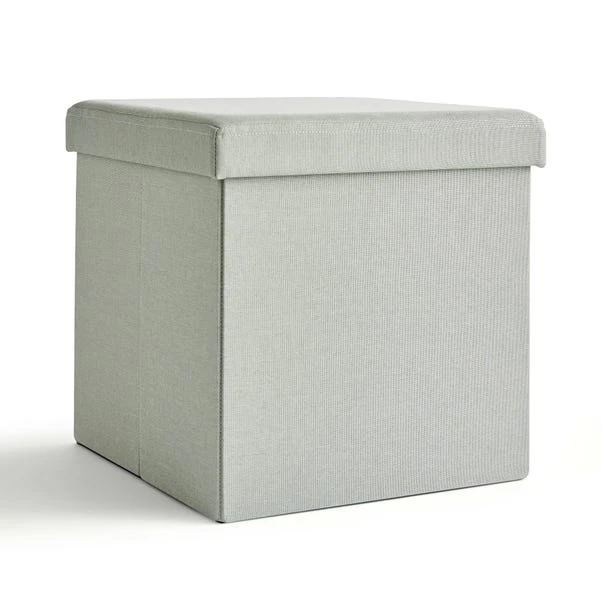 Faux Linen Cube Ottoman 6 Faux Linen Cube Ottoman - Image 4