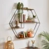 Industrial Metal Hexagonal Shelf 2 Industrial Metal Hexagonal Shelf -Dunelm 30834255