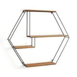Industrial Metal Hexagonal Shelf 7 Industrial Metal Hexagonal Shelf -Dunelm 30834255 alt02