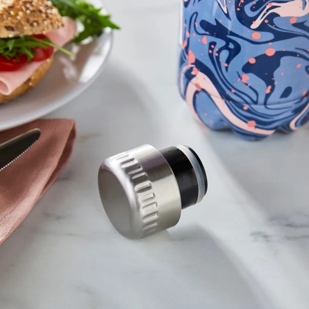 1L Water Flask, Navy And Pink Marble 4 1L Water Flask, Navy And Pink Marble - Image 2