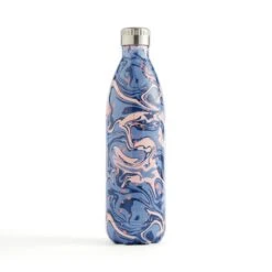 1L Water Flask, Navy And Pink Marble 7 1L Water Flask, Navy And Pink Marble -Dunelm 30834971 alt02