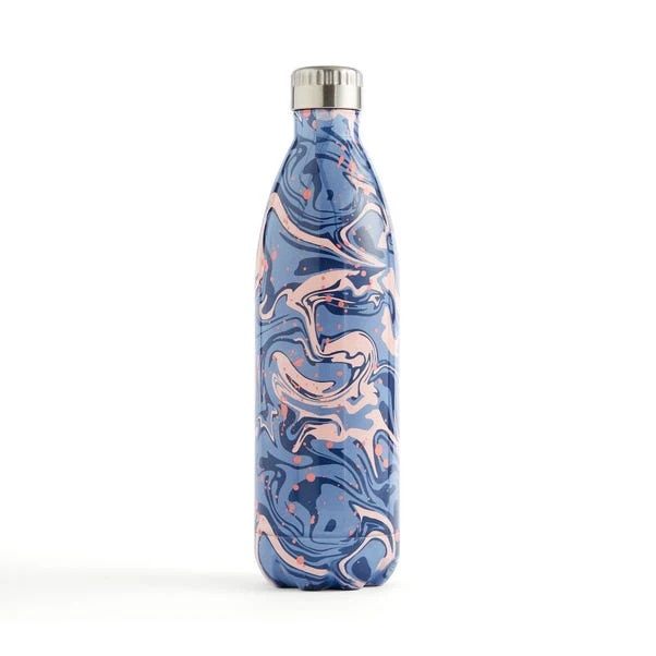 1L Water Flask, Navy And Pink Marble 5 1L Water Flask, Navy And Pink Marble - Image 3