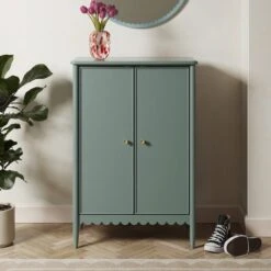 Dunelm 37 Remi Scalloped Hallway Unit, Lilypad Green