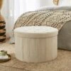 Boucle Large Round Ottoman 1 Boucle Large Round Ottoman -Dunelm 30835305