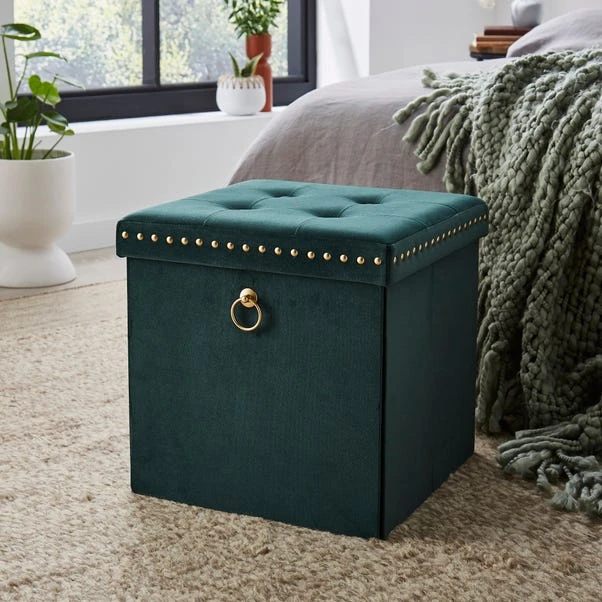 Velvet Cube Ottoman 3 Velvet Cube Ottoman