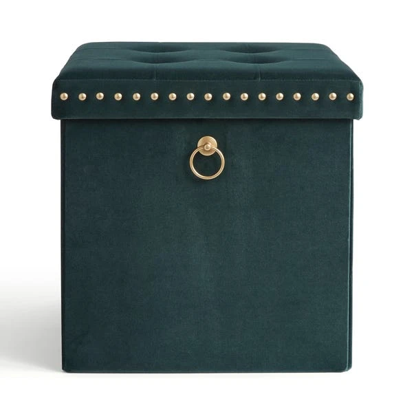 Velvet Cube Ottoman 5 Velvet Cube Ottoman - Image 3